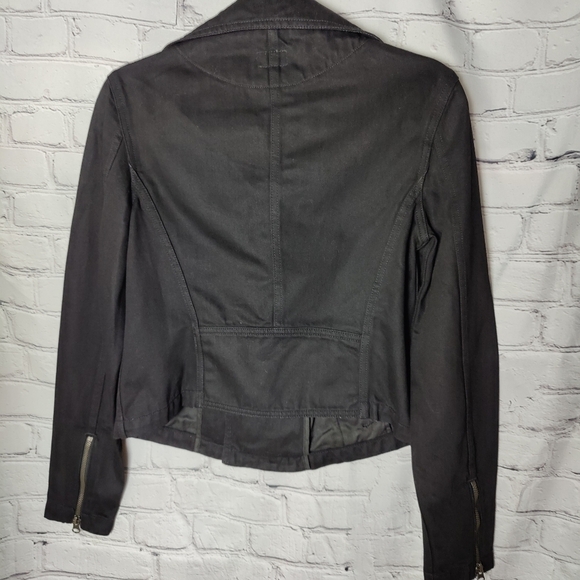 Able Denim The Moto Jacket Black Size XS NWT - Picture 3 of 10